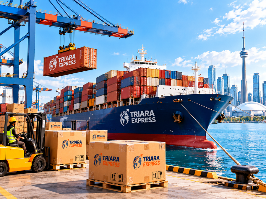 Sea cargo container ship